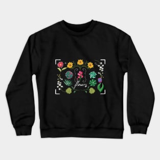 Blackboard Flowers Crewneck Sweatshirt